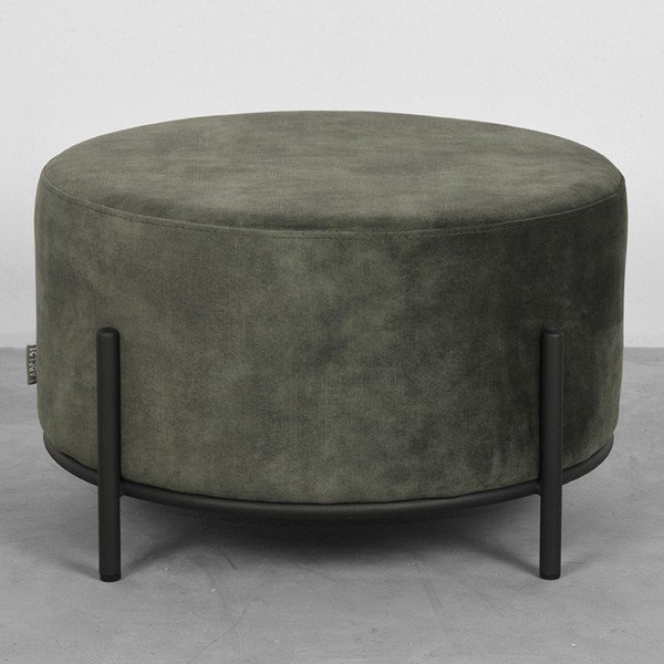 Khaki sametový taburet Troy – LABEL51-image-1