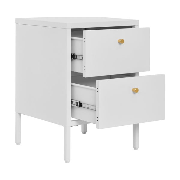 Bílý kovový noční stolek Dalby – House Nordic-image-3