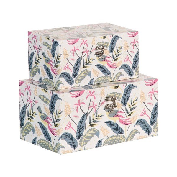 Dekorativní úložné boxy v sadě 2 ks 30x18x15 cm Birds – Ixia
