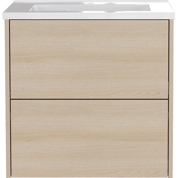 Závěsná skříňka pod umyvadlo v dekoru dubu v přírodní barvě 61x61 cm Bodera – Germania-image-2