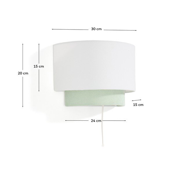 Bílé/tyrkysové dětské nástěnné svítidlo s textilním stínidlem Bianella – Kave Home-image-4