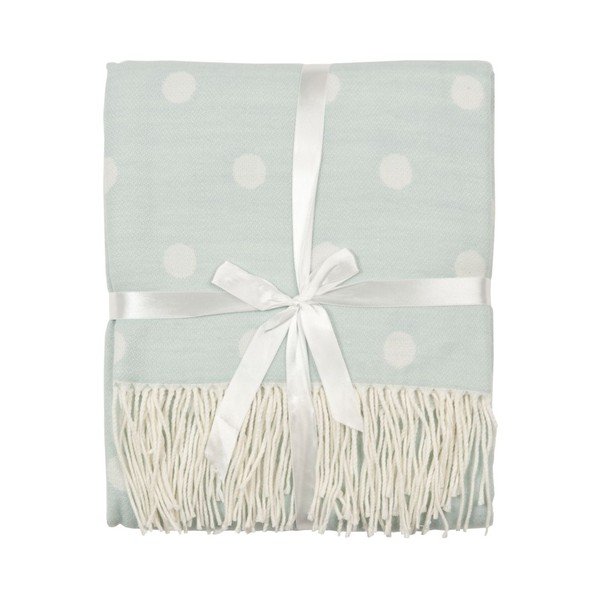 Modrý pléd Clayre & Eef Dots 130 x 150 cm