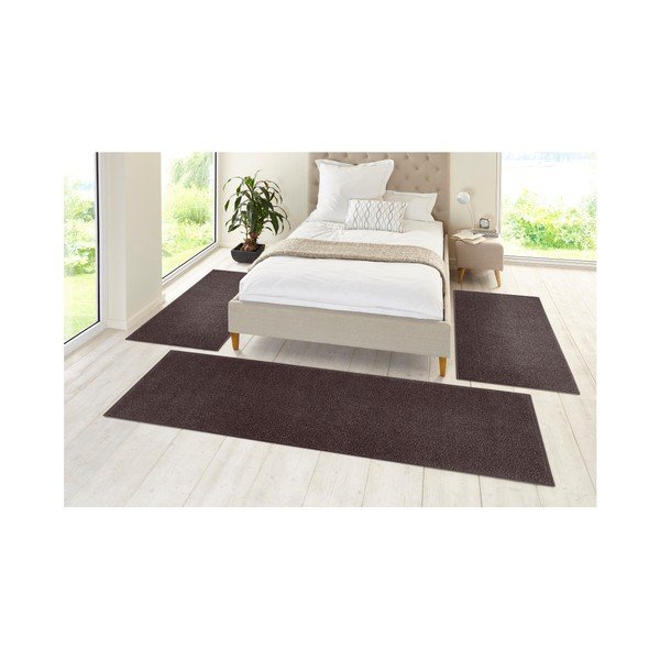 Sada 3 antracitově šedých běhounů Hanse Home Pure-image-1