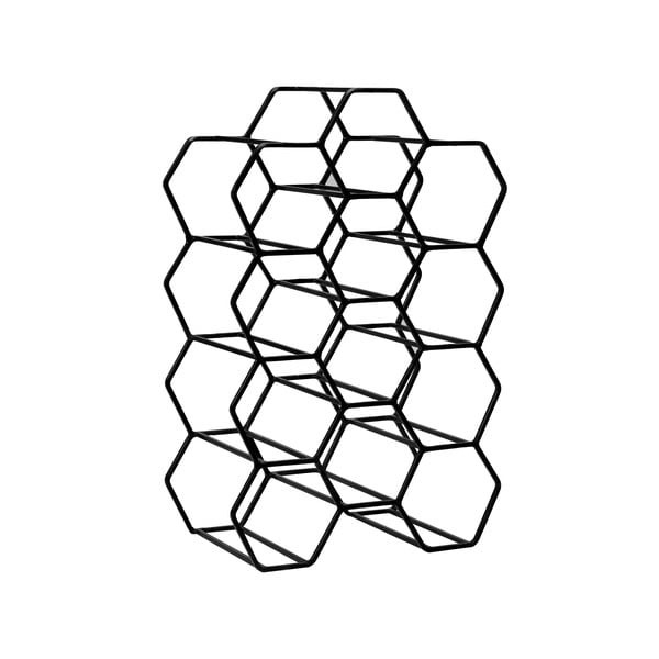 Černý kovový regál na víno na 12 lahví Salbris – Light & Living-image-4