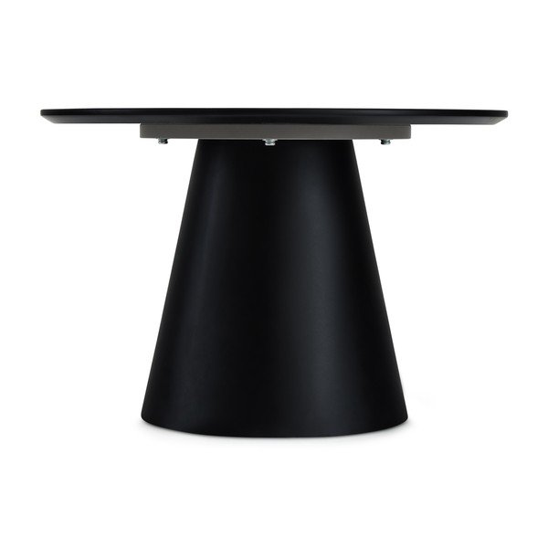 Konferenční stolek ve světle šedé a černé barvě s deskou v dekoru mramoru ø 60 cm Tango – Furnhouse-image-2