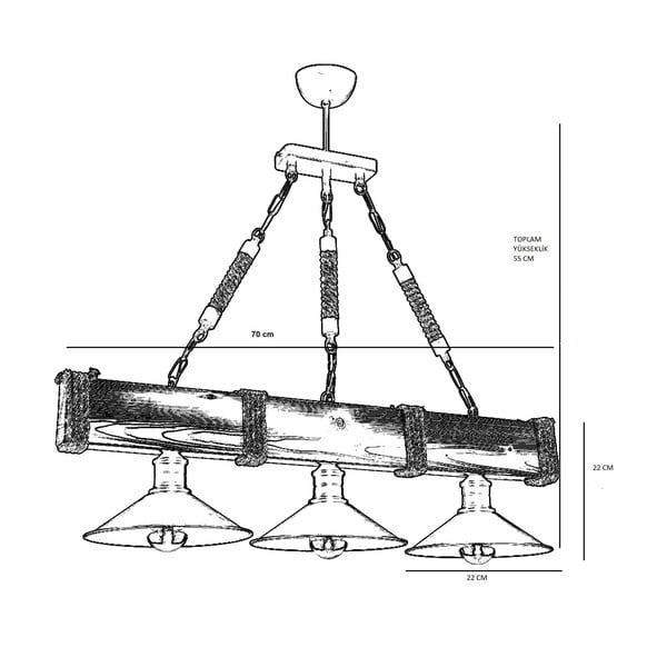 Tmavě hnědé závěsné svítidlo s kovovým stínidlem Kütük Ceviz – Opviq lights-image-1