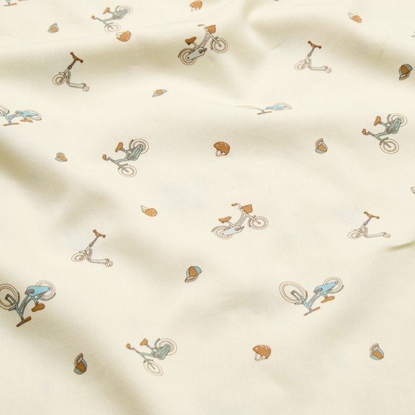 Světle žluté dětské povlečení na jednolůžko z bio bavlny 140x200 cm Bicycles – Cam Cam Copenhagen-image-1