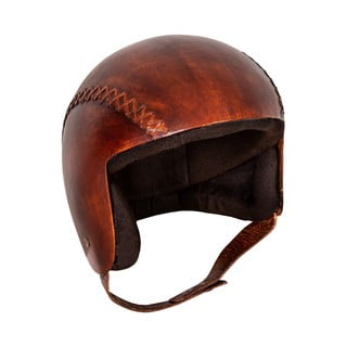 Kožená dekorace ve tvaru helmy Antic Line Casque, 20 x 23 cm