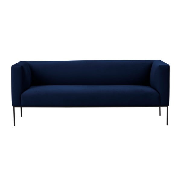 Tmavě modrá sametová pohovka Windsor & Co Sofas Neptune, 195 cm