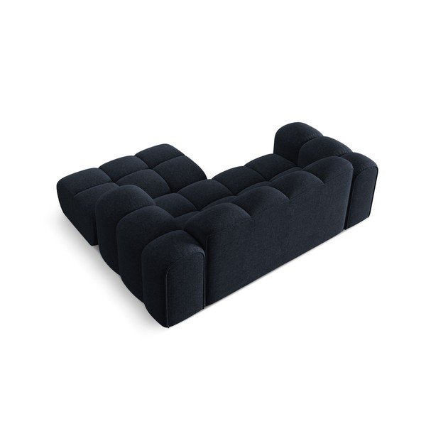 Tmavě modrá žinylková rohová pohovka (pravý roh/s lenoškou) Treno – Cosmopolitan Design-image-3