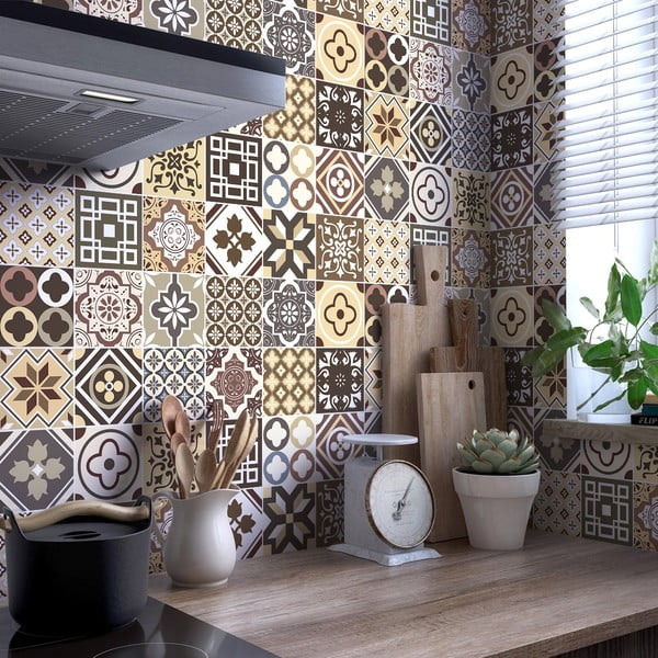 Sada 24 nástěnných samolepek Ambiance Kenjito, 15 x 15 cm-image-1