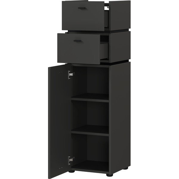 Antracitová vysoká koupelnová skříňka 34x117 cm Modesto – Germania-image-2