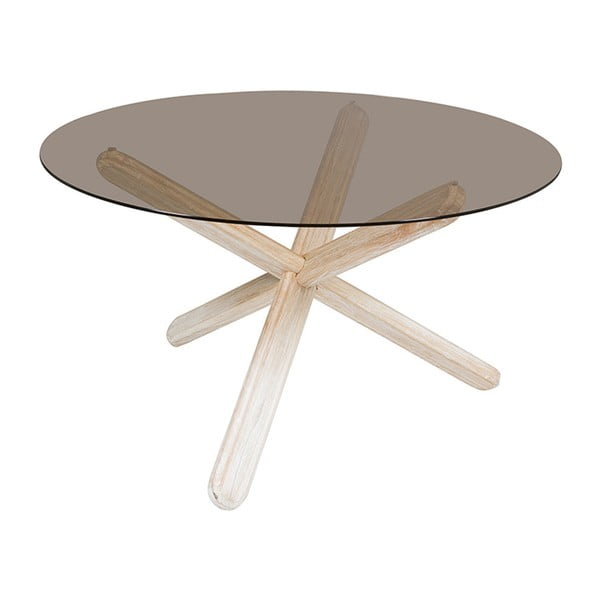 Jídelní stůl ze dřeva mindi a skla Santiago Pons Crystal