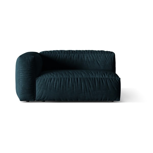 Tmavě modrý modul pohovky z textilie bouclé (levý roh) Martina – Micadoni Home