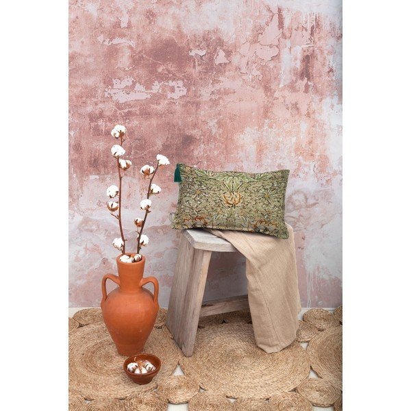 Hořčicový povlak na polštář s příměsí lnu Tierra Bella Honeysuckle, 50 x 35 cm-image-1