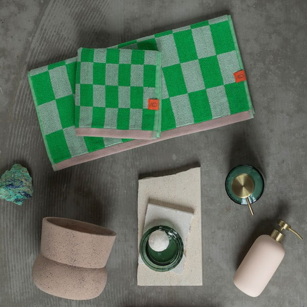 Zelené ručníky z bio bavlny v sadě 2 ks 40x55 cm Retro – Mette Ditmer Denmark-image-4