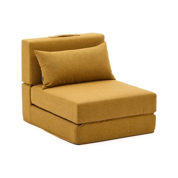 Rozkládací křeslo v hořčicové barvě Arty – Kave Home