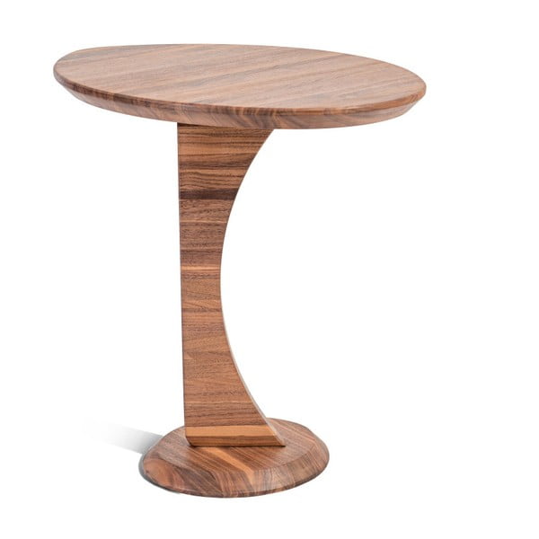 Příruční stolek z masivního ořechového dřeva Charlie Pommier Ellipse