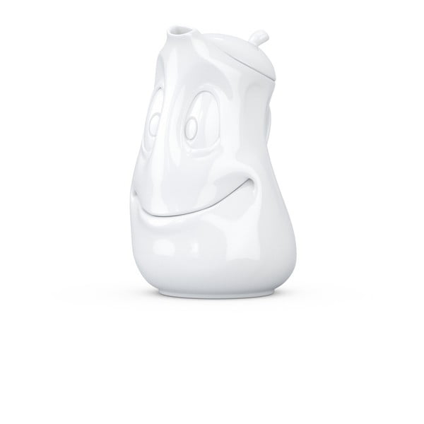 Bílá usměvavá konvice z porcelánu 58products, objem 1200 ml-image-2