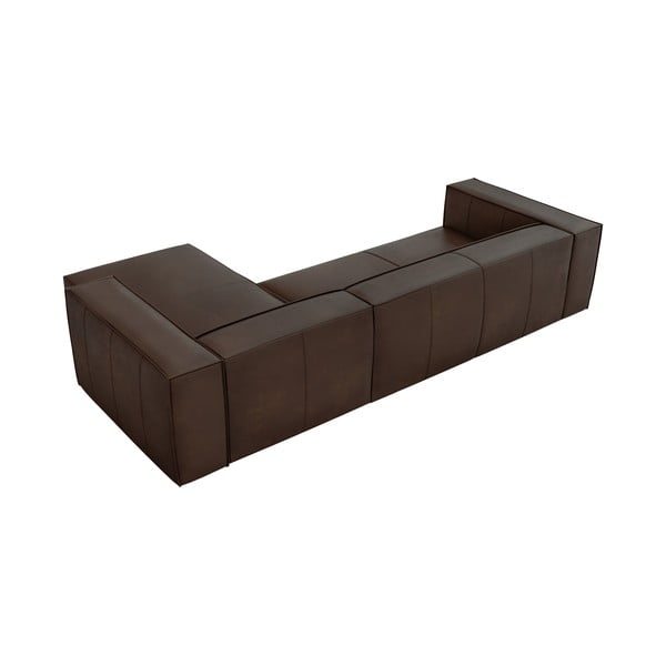 Tmavě hnědá kožená rohová pohovka (pravý roh) Madame – Windsor & Co Sofas-image-4