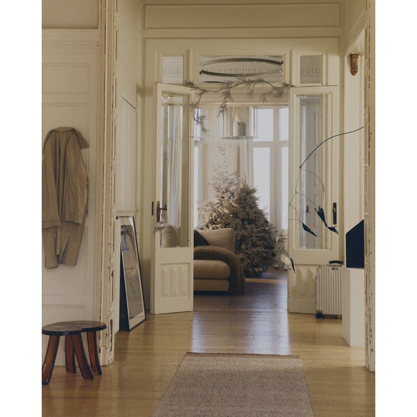 Béžový oboustranný/ručně tkaný vlněný běhoun 80x200 cm Nifelia – Kave Home-image-2