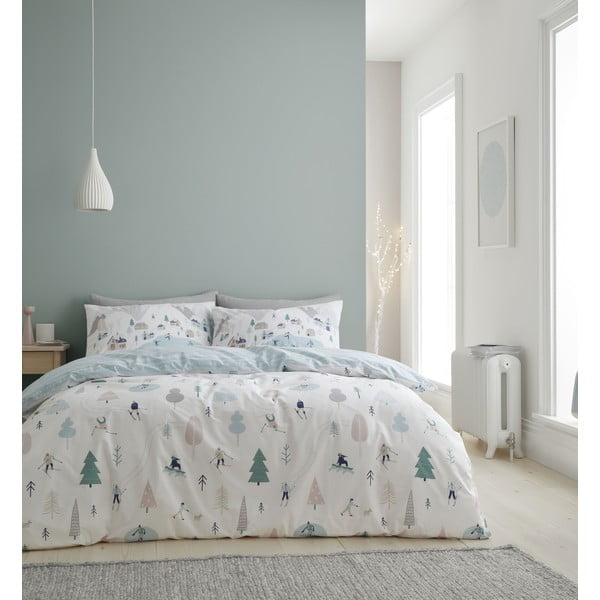 Bílé bavlněné povlečení na dvoulůžko 200x200 cm Winter Fun – Bianca-image-1