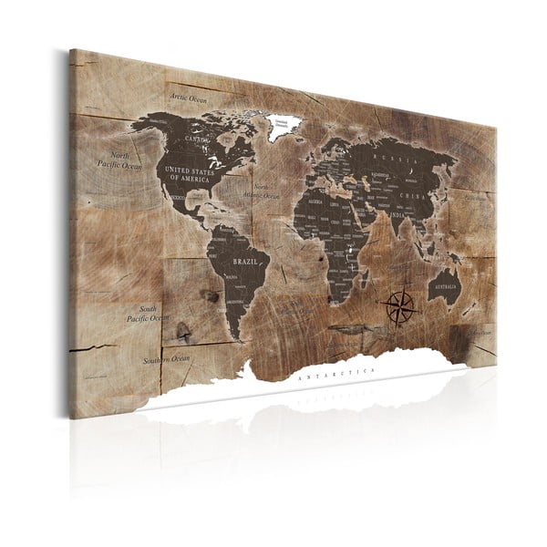 Nástěnka s mapou světa Bimago Wooden Mosaic, 120 x 80 cm-image-2