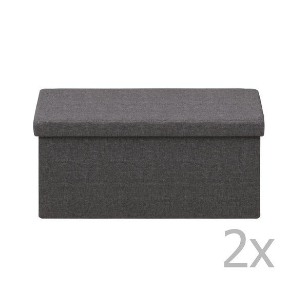 Tmavě šedý úložný box Actona Sawana, 80 x 40 x 40 cm