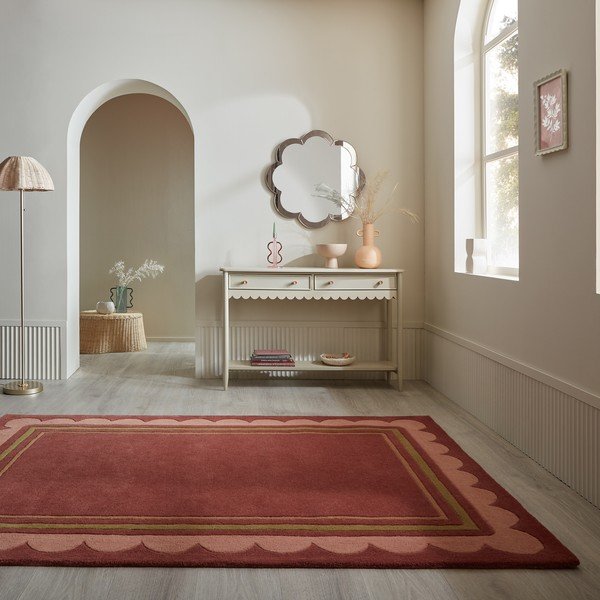 Vínový ručně tkaný vlněný koberec 160x230 cm Lois – Flair Rugs-image-1