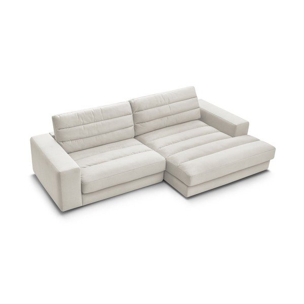 Béžová sametová rohová pohovka (pravý roh/s lenoškou) Sierra – Bobochic Paris-image-3