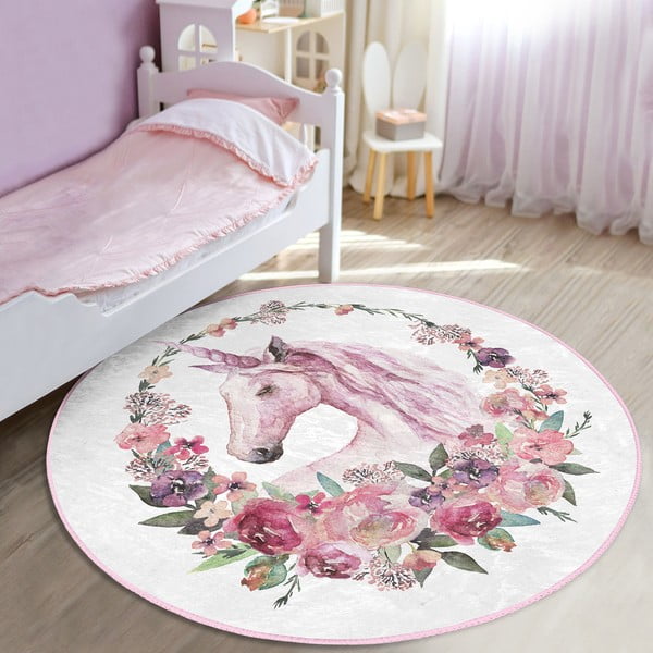 Růžový dětský koberec ø 80 cm Comfort – Mila Home-image-3