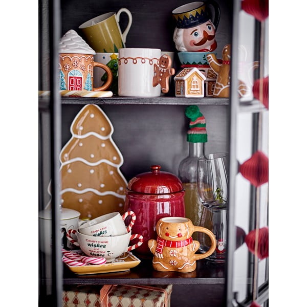 Světle hnědý servírovací keramický talíř s vánočním motivem Ginnie – Bloomingville-image-2