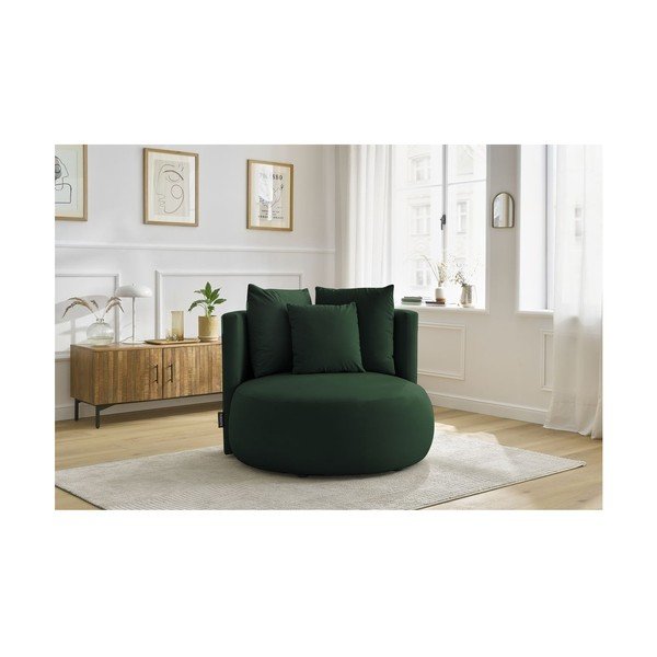 Tmavě zelené sametové křeslo Cesar – Bobochic Paris-image-1