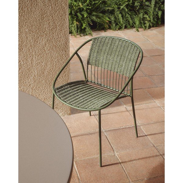 Tmavě zelená zahradní židle Atrani – Kave Home-image-1