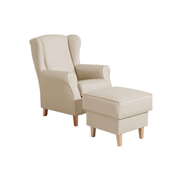 Béžová podnožka z imitace kůže Max Winzer Lorris Beige-image-1