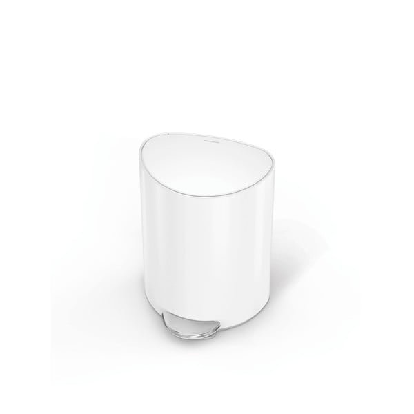 Bílý nášlapný kovový odpadkový koš 6 l – simplehuman-image-3