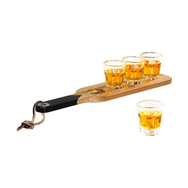 Dřevěné servírovací prkénko a 4 panákové skleničky Gentlemen´s Hardware-image-3