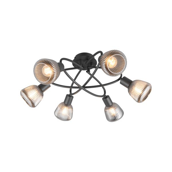 Černé stropní svítidlo se skleněným stínidlem Tarifa – Trio-image-2