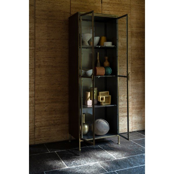 Kovová vitrína ve zlaté barvě 64x184 cm Gertlush – Dutchbone-image-1