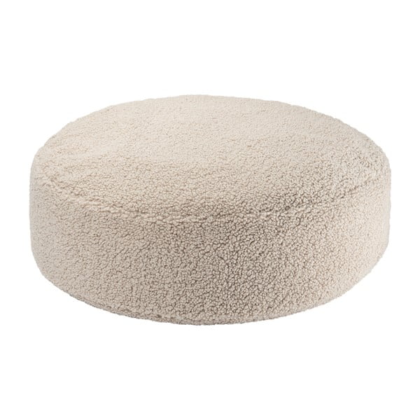 Světle hnědý dětský sedací vak z textilie bouclé Round – Wigiwama