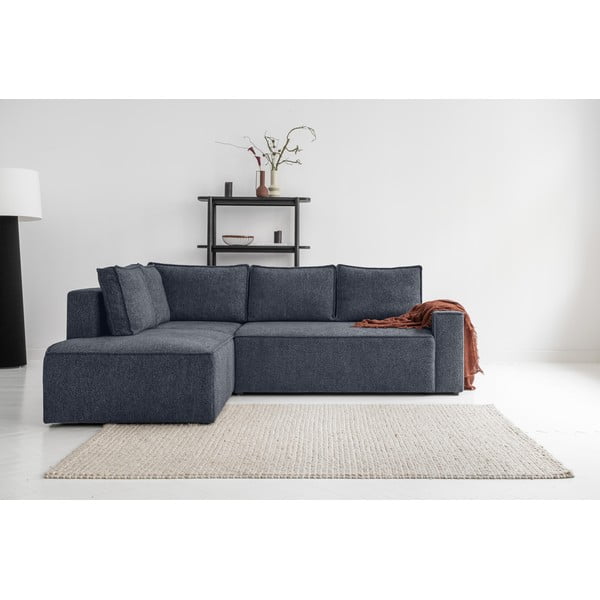 Tmavě modrá rozkládací rohová pohovka (levý roh) Brave Dave – Miuform-image-1