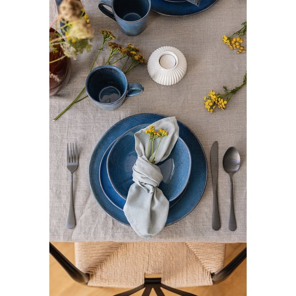 Tmavě modrá kameninová jídelní sada 16 ks Glosia - Bonami Selection-image-2