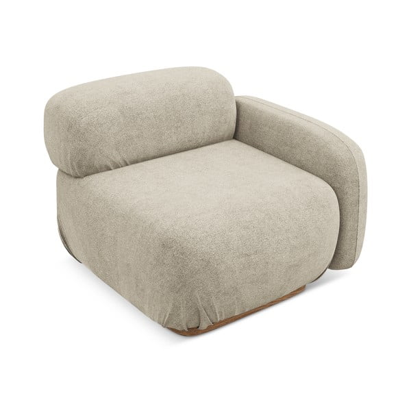 Béžový modul pohovky z textilie bouclé (pravý roh) Ailani – Makamii-image-3