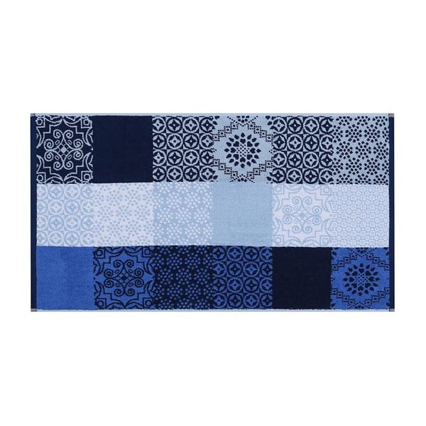 Modrý bavlněný ručník Orient, 50 x 90 cm