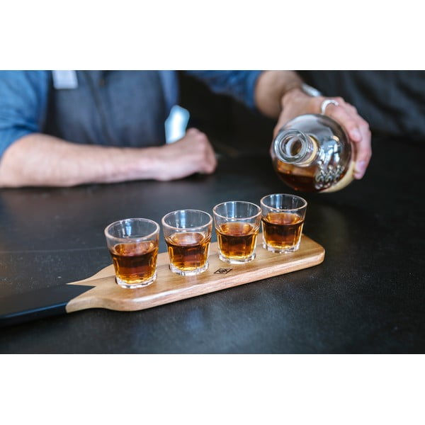 Dřevěné servírovací prkénko a 4 panákové skleničky Gentlemen´s Hardware-image-4