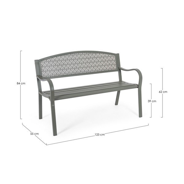 Khaki kovová zahradní lavice Lizette – Bizzotto-image-4