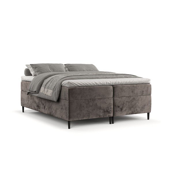 Hnědá boxspring postel s úložným prostorem 180x200 cm Araya – Maison de Rêve-image-2