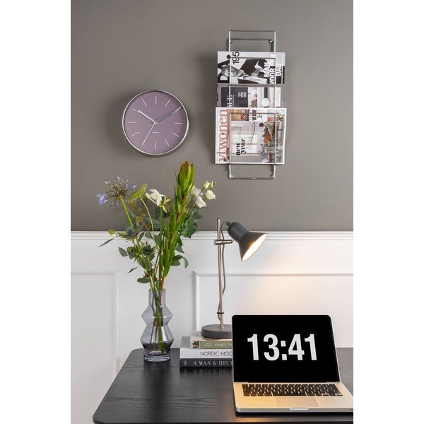 Nástěnný držák na časopisy ve stříbrné barvě Present Time ETH-image-1