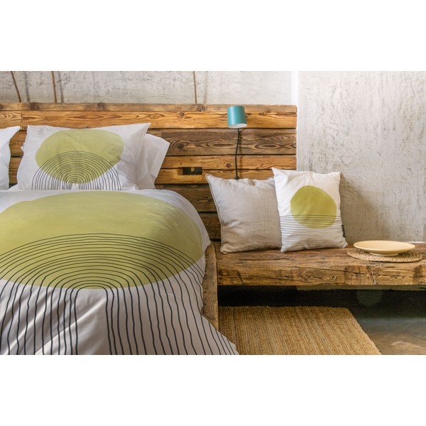 Béžovo-žluté povlečení z bavlněného saténu Butter Kings Rising Sun, 200 x 200 cm-image-1