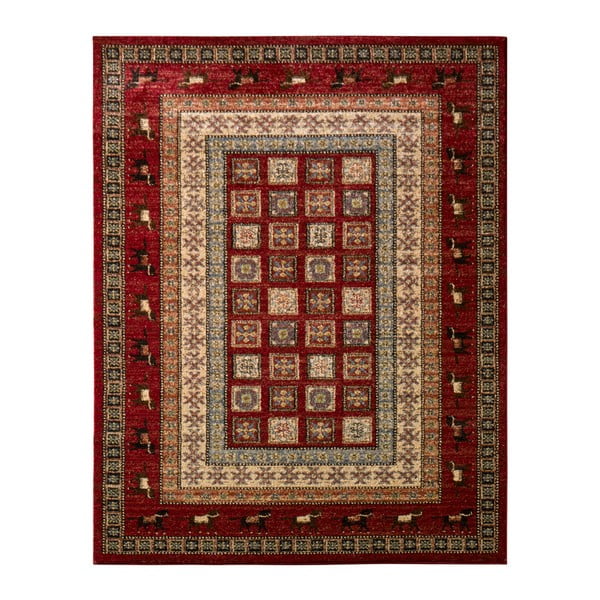 Červeno-béžový koberec Schöngeist & Petersen Gemstone Ruro, 80 x 150 cm